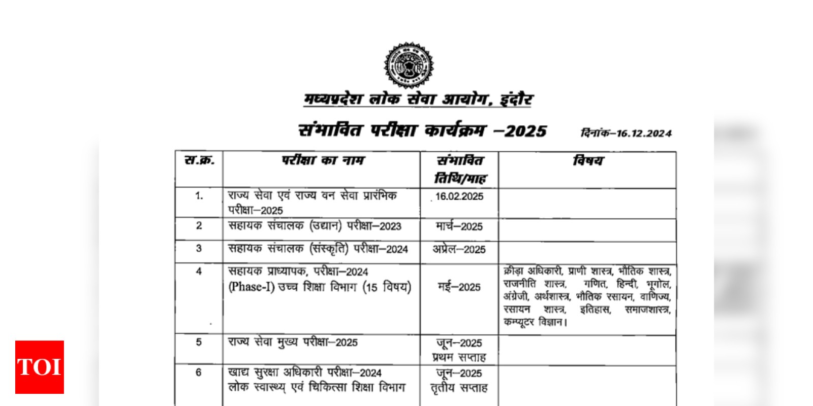 MPPSC 2025 exam calendar released: Check complete schedule here