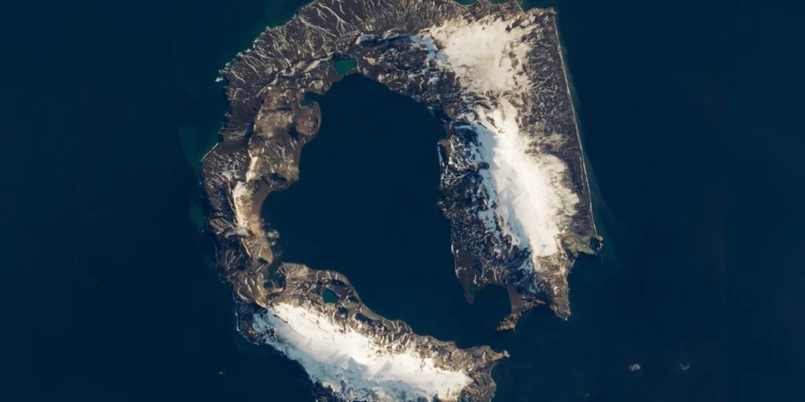 NASA Satellite Image Reveals Unique Horseshoe-Shaped Deception Island in Antarctica