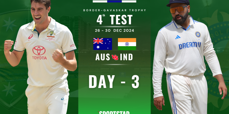 India trails Australia by 306 runs in the fourth test match.