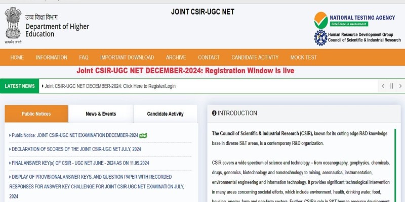 CSIR UGC NET 2024 application correction window opens;  edit details until January 5th.