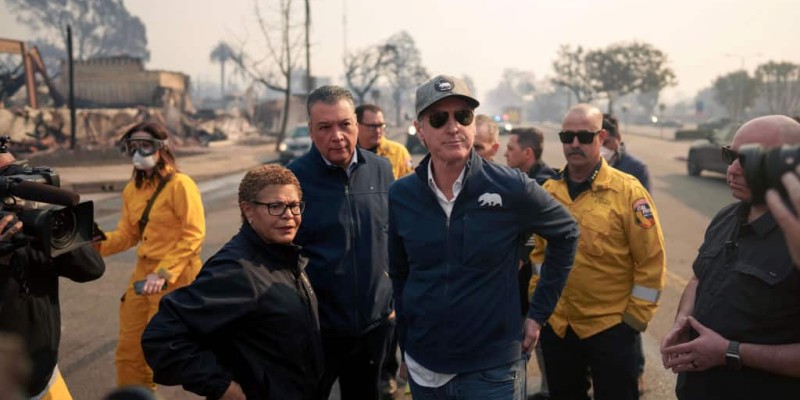 Los Angeles mayor faces criticism over wildfire response during absence.