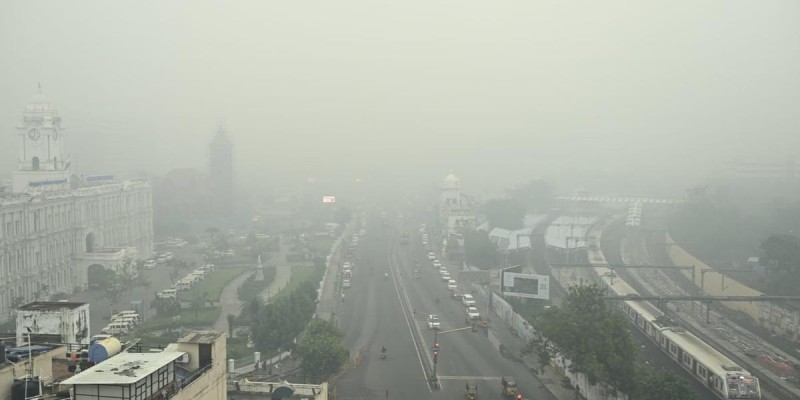 Chennai enveloped in thick smog on Bhogi Day, visibility significantly reduced.