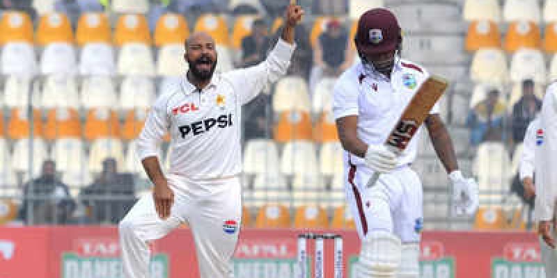 Pakistan dominates West Indies in first Test match victory.