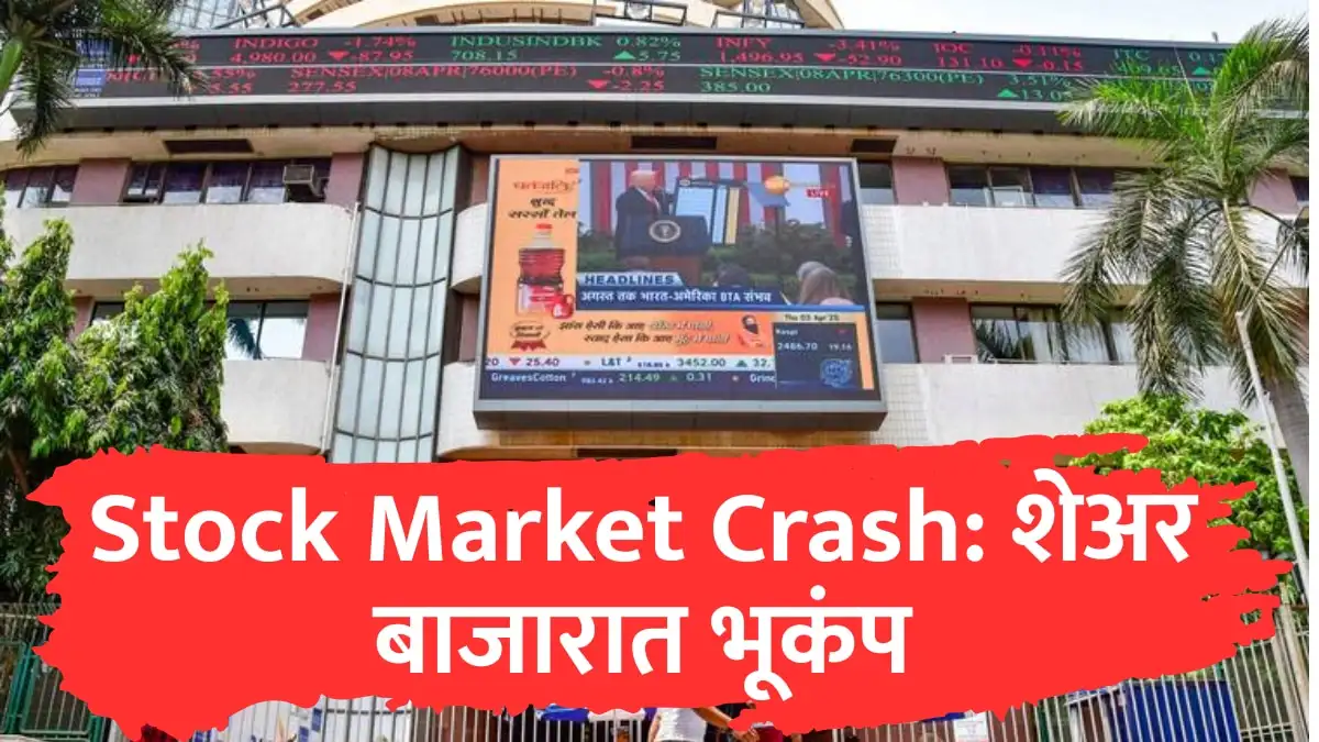 शेअर बाजारात मोठी घसरण; टाटा-रिलायन्सचे शेअर कोसळले