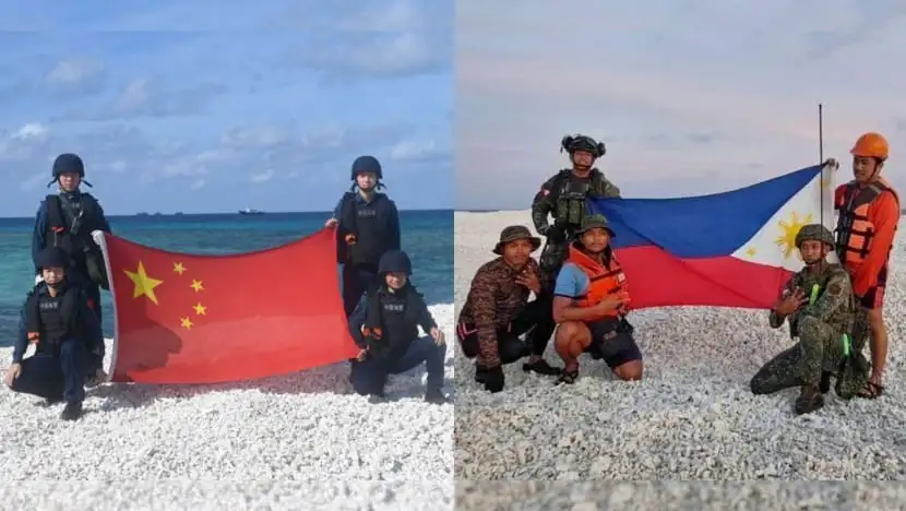 China's flag planting on South China Sea reef escalates tensions with rivals.