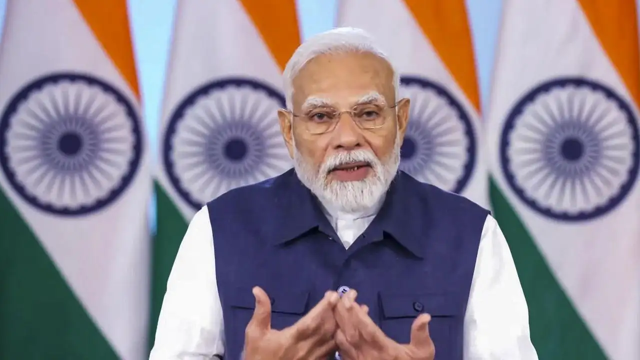 Modi celebrates Aryabhata's 50th anniversary and India's space achievements.