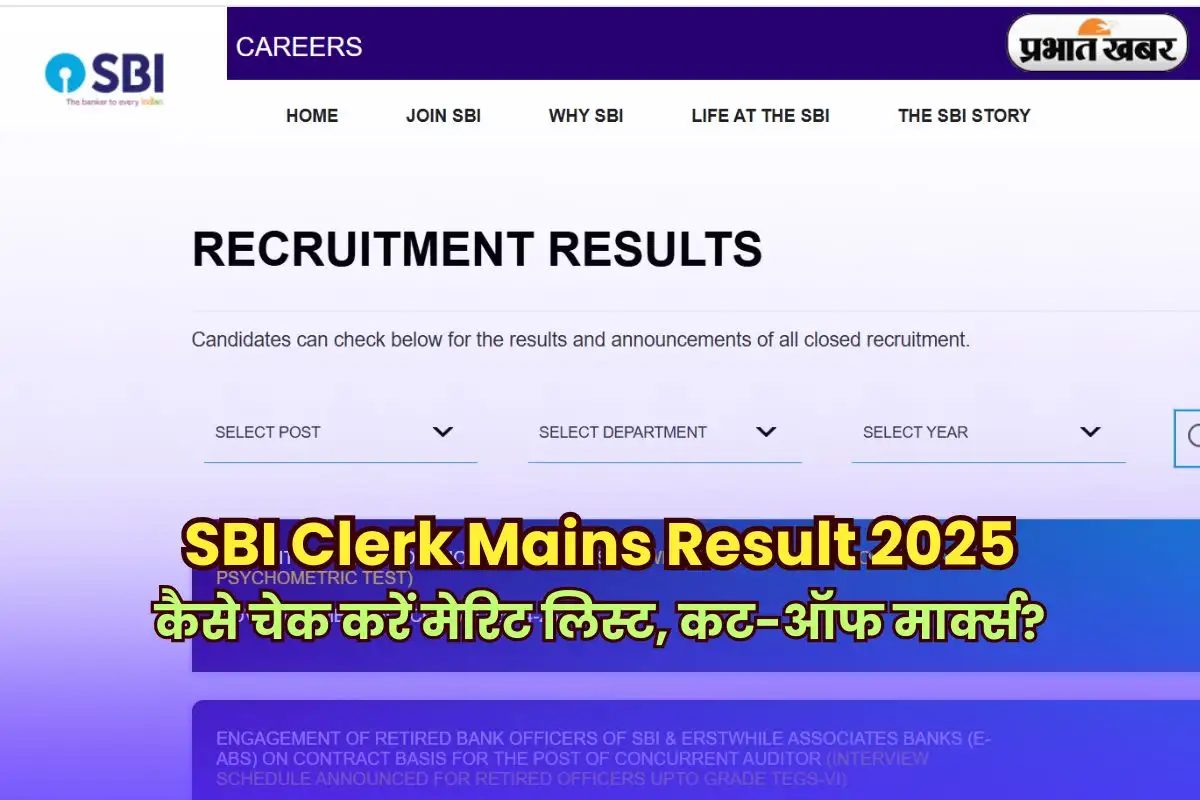 एसबीआई क्लर्क मेन्स परीक्षा परिणाम 2025: तिथि, जाँच विधि और विवरण।