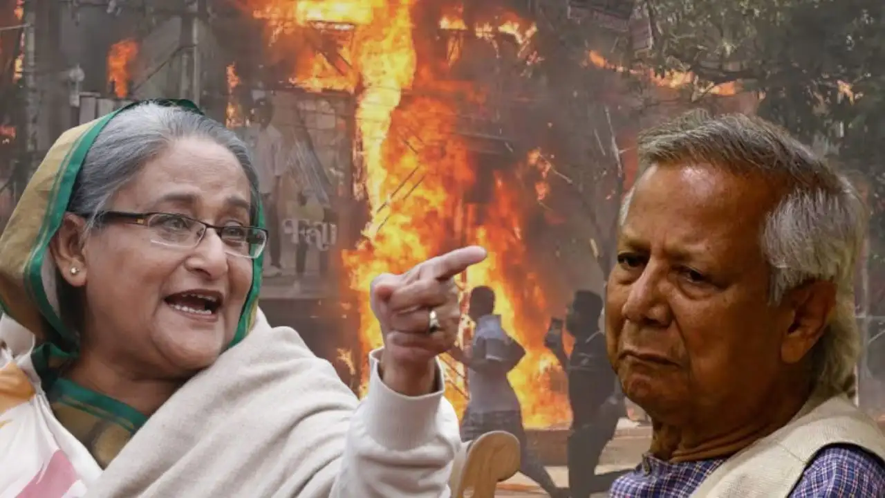 শেখ হাসিনা ইউনূসকে উৎখাতের আহ্বান, ৯০ হাজার কোটি টাকা লুটের অভিযোগ